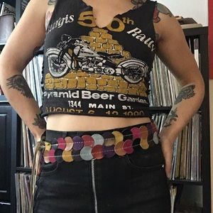 Vintage 1960s suede leather belt